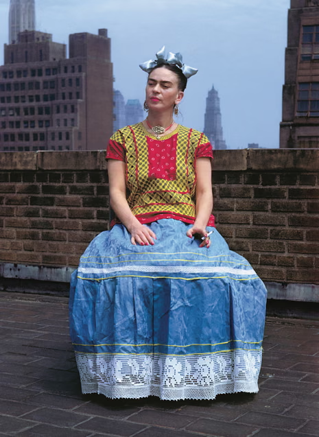 Frida Kahlo photographed in colour in New York in 1939 by Nickolas Muray
