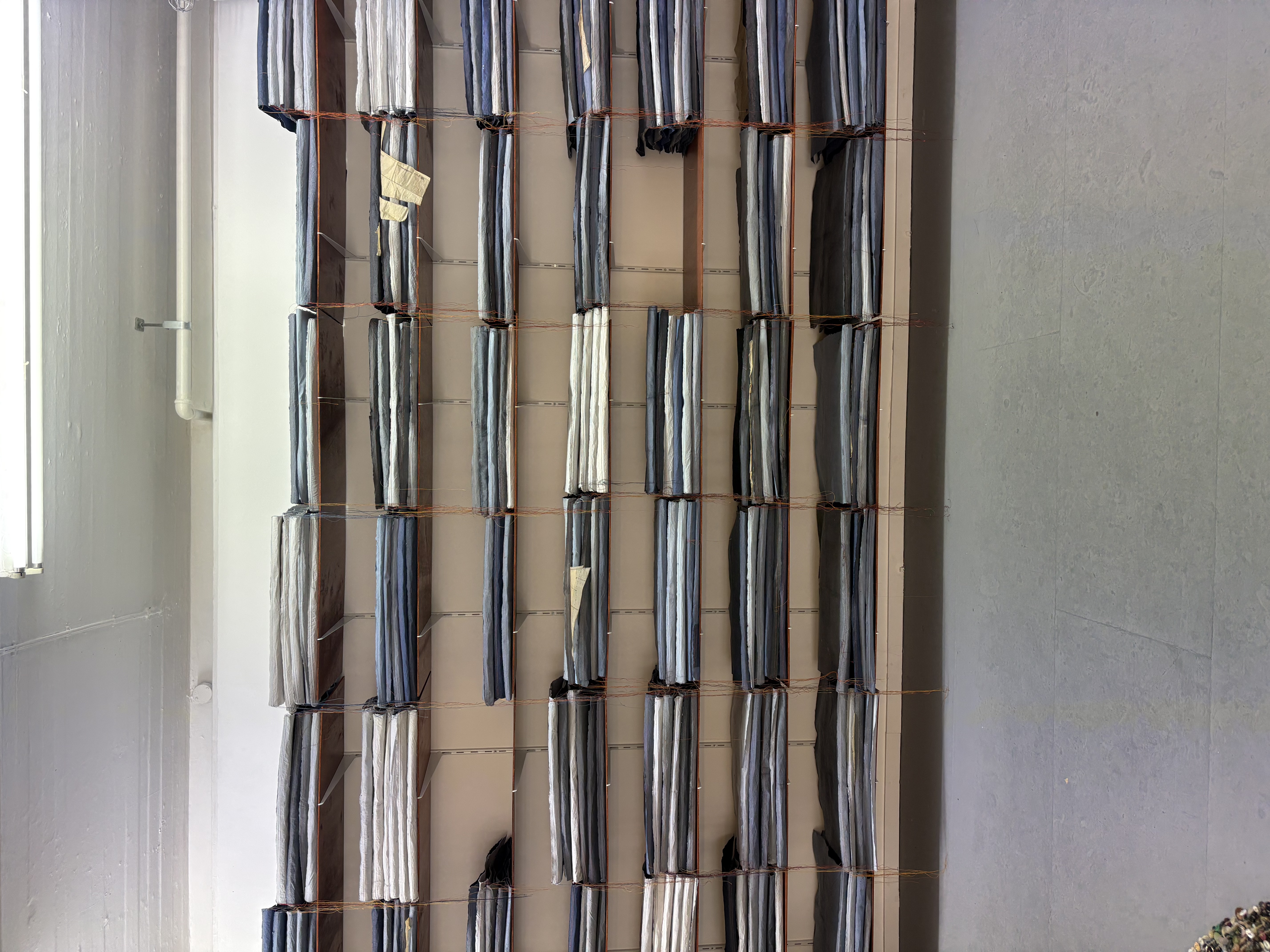 Stacks of folded denim