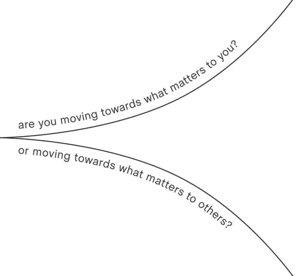 A forking line diagram: are you moving towards what matters to you, or to others?
